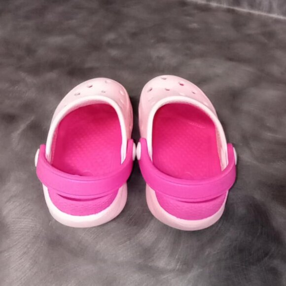 Two Tone Pink Infant Girl Breathable Clog Slip On Shoes Size 1.5 130mm - Picture 3 of 9